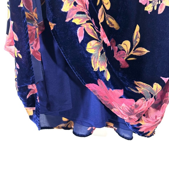 Coldwater Creek Velvet Floral Midi Skirt Elastic Flowy Lined - Picture 3 of 7